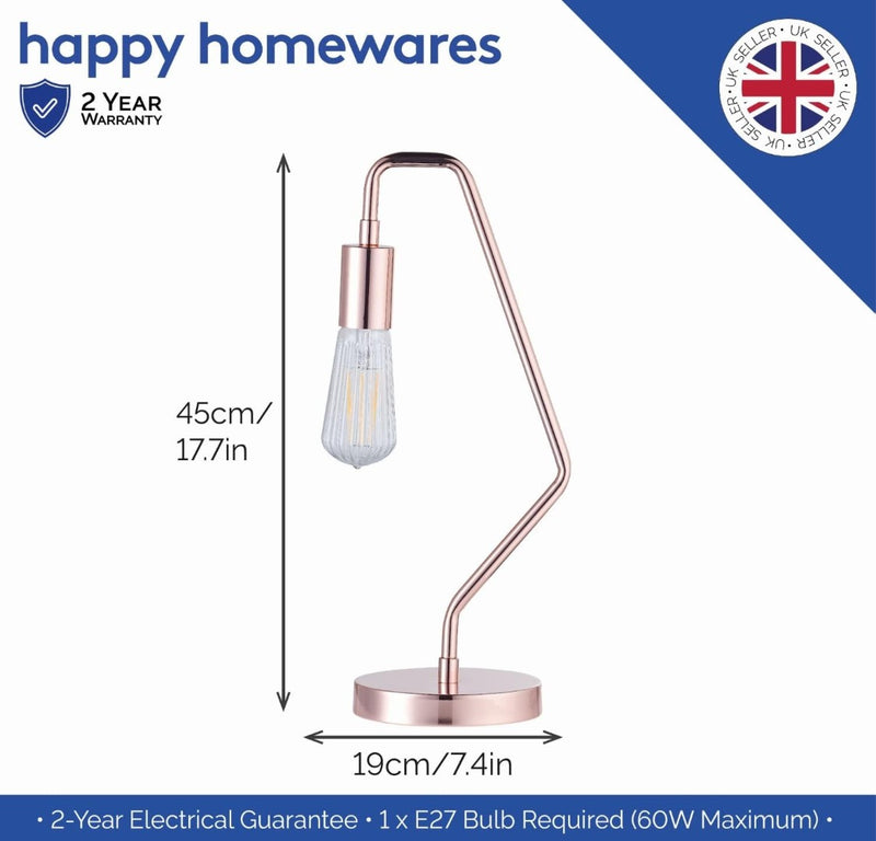 Copper Table Lamp Polished Plated 45 cm