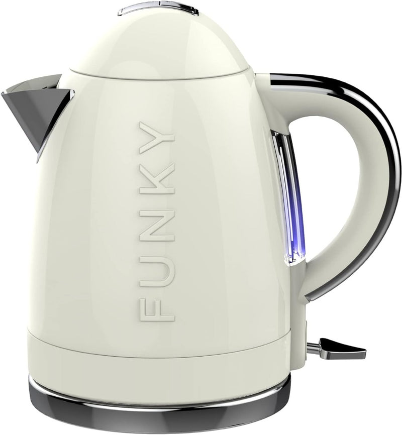 1.7 Litre Kettle and 4 Slice Toaster Set Cream - The Funky Appliance Company