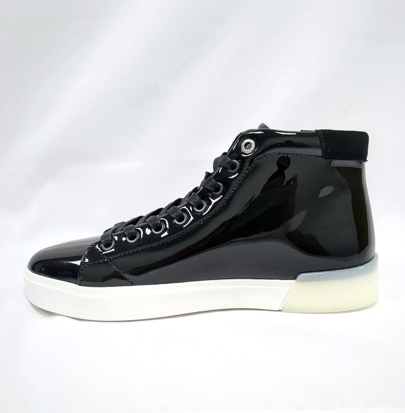 CALVIN KLEIN Patent Leather High Top Trainers UK4 EU37