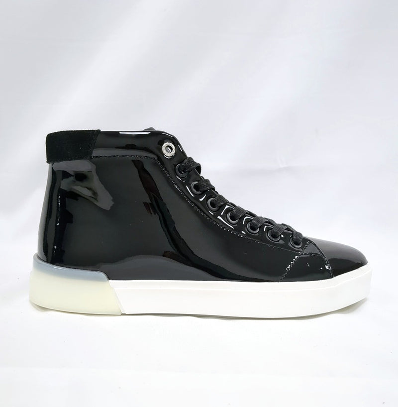 CALVIN KLEIN Patent Leather High Top Trainers UK4 EU37