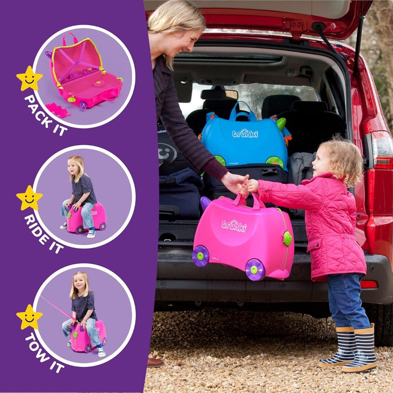 Trunki Children’s Ride-On Suitcase and Kid's Hand Luggage Pink