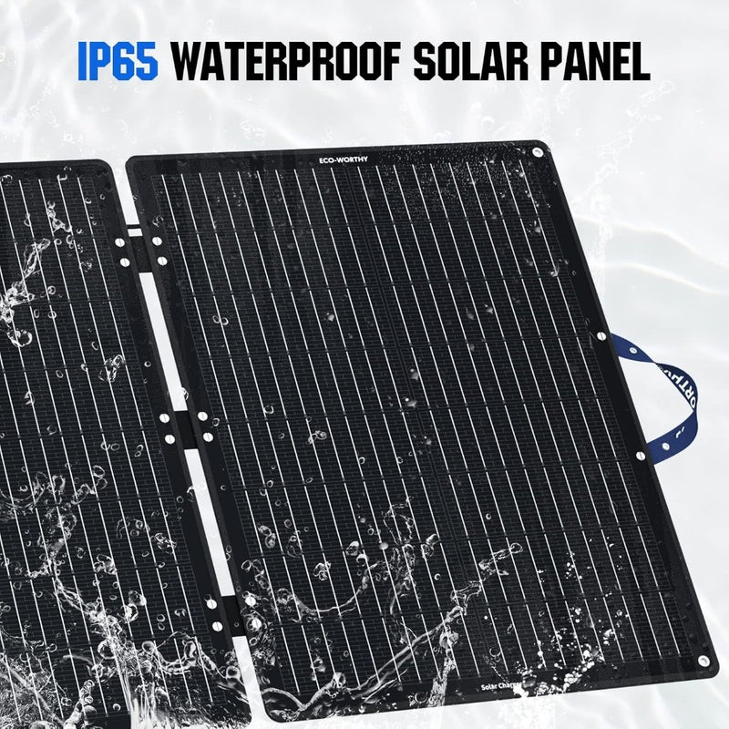 ECO-WORTHY 12V 100W Portable Solar Panel Foldable Mono Panel