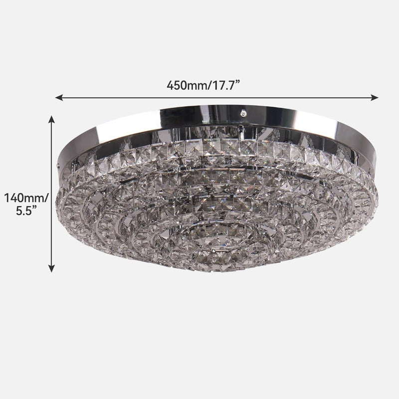 Crystal Chandelier Modern Flush Mount Ceiling Light Cool White