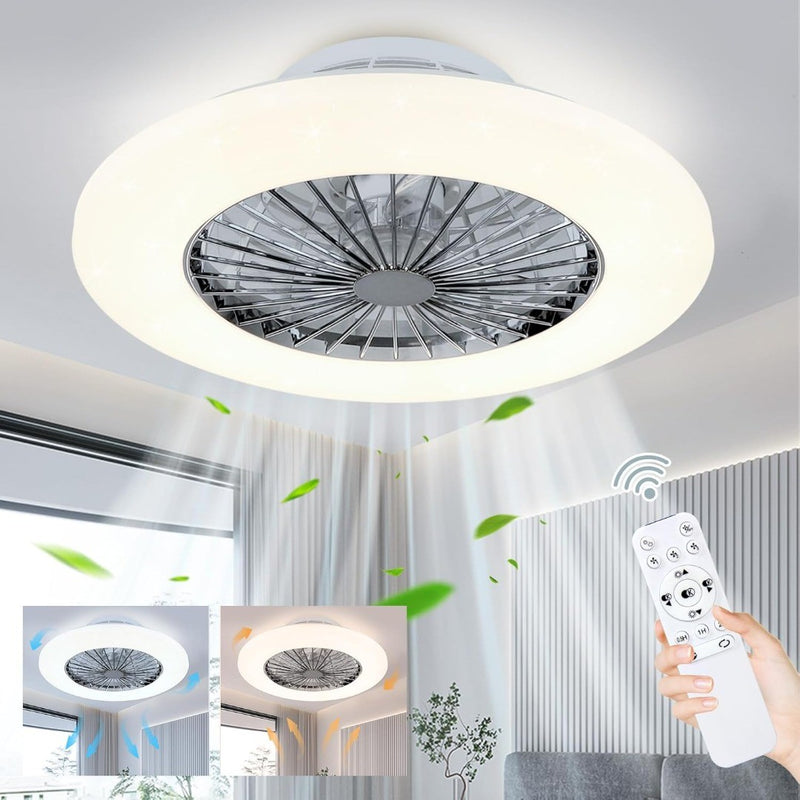 Ceiling Fan with Led Lights, 20'' Modern Ceiling Fan with Remote Control