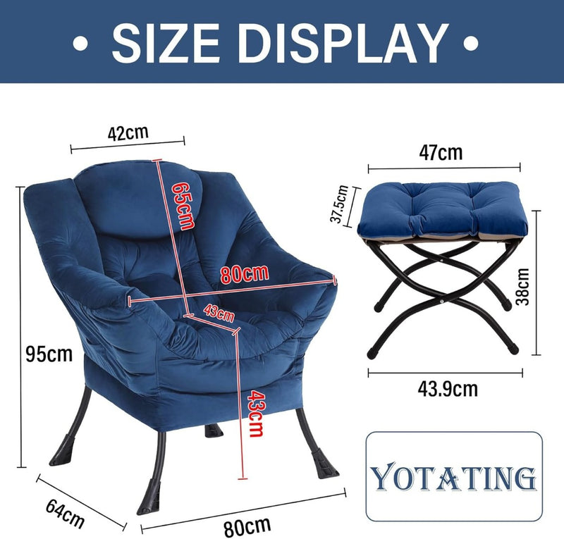 YOTATING Comfy Armchair with Footstool