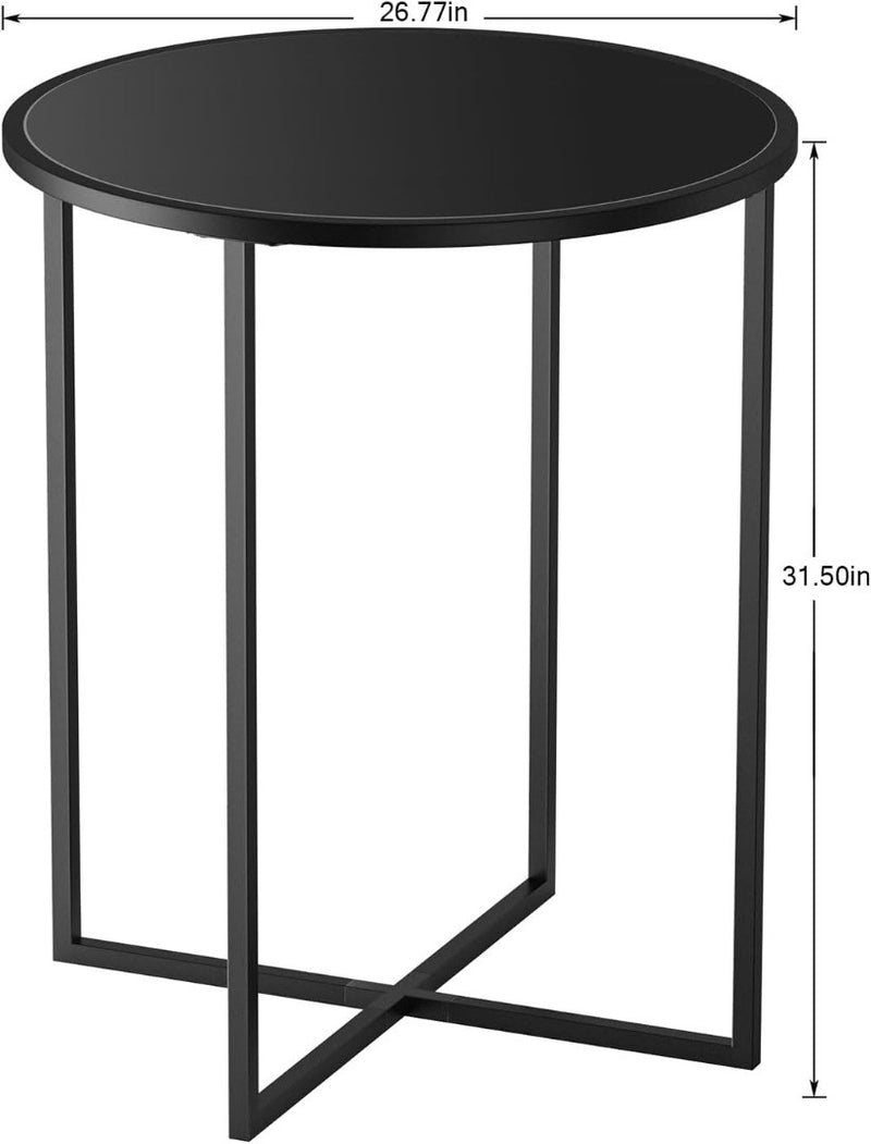 Round Glass Dining Table 68cm Multifunctional Modern Dining Room Table SAYGOER