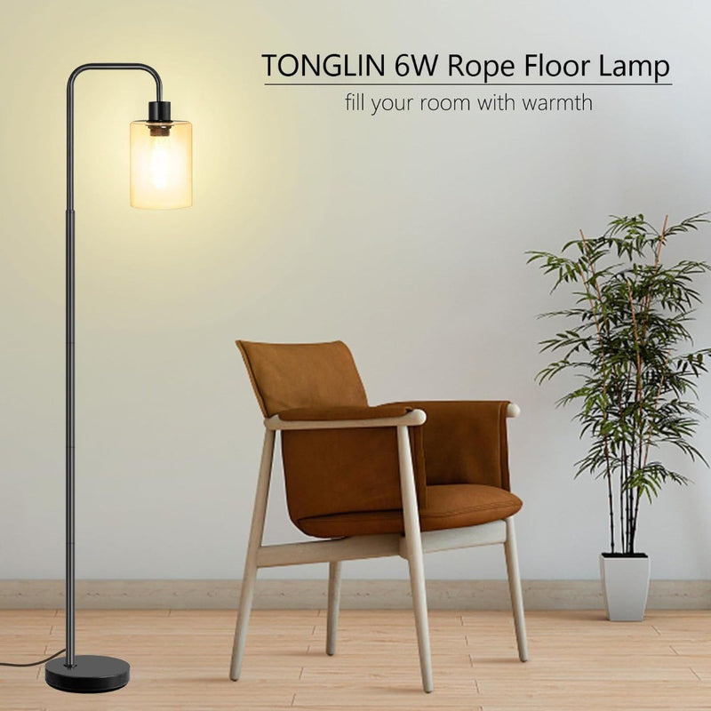 Floor Lamp with Glass Shade 167cm