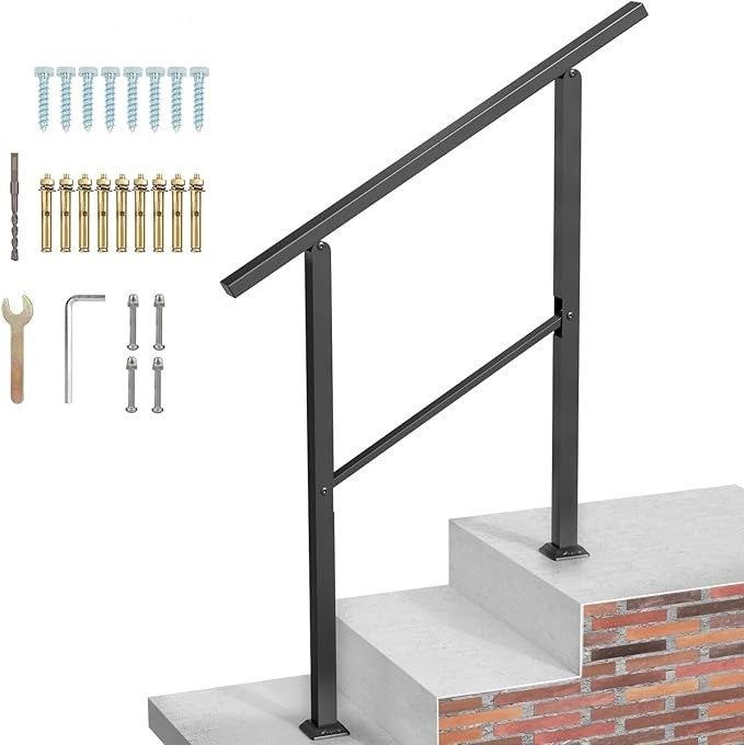 3 Step Handrail Wrought Iron 100cm