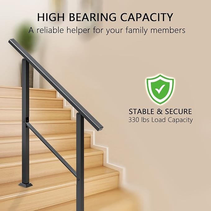 3 Step Handrail Wrought Iron 100cm