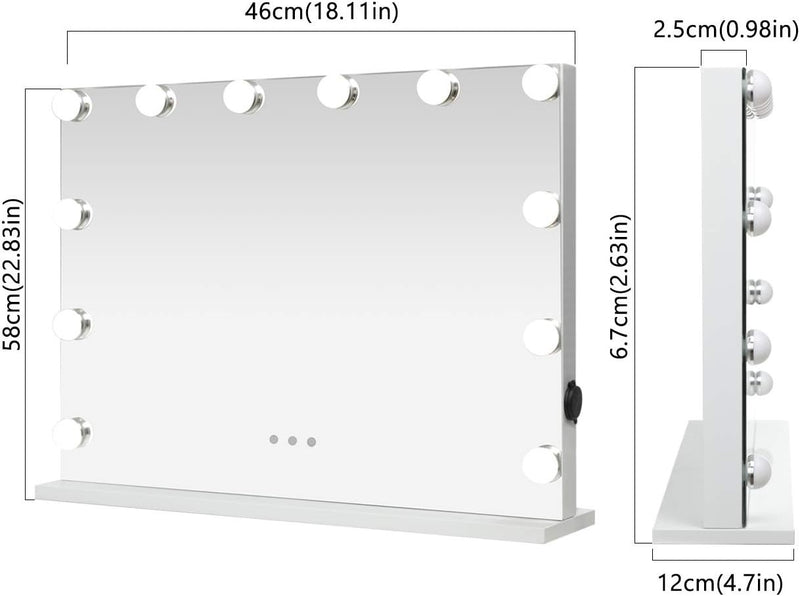 OUO Lighted Makeup Mirror White