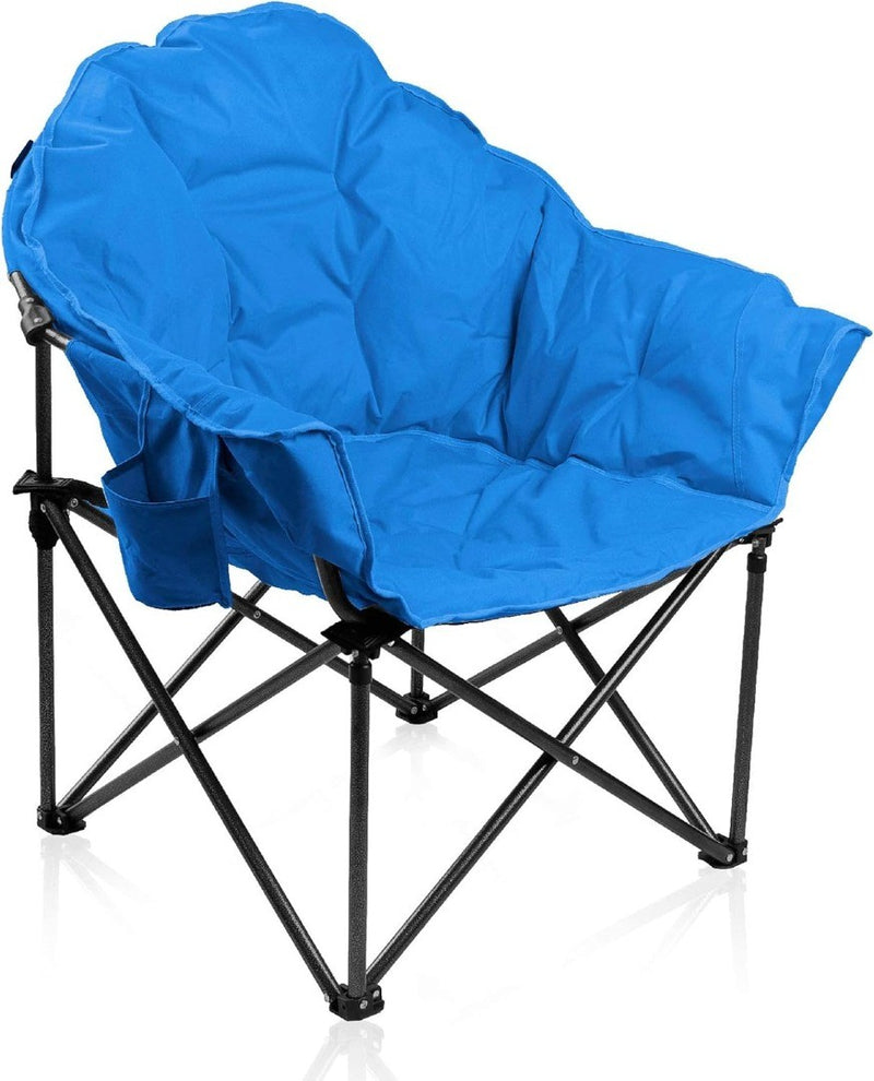 Camping Moon Chair for Adults Folding Moon Saucer Chair Blue