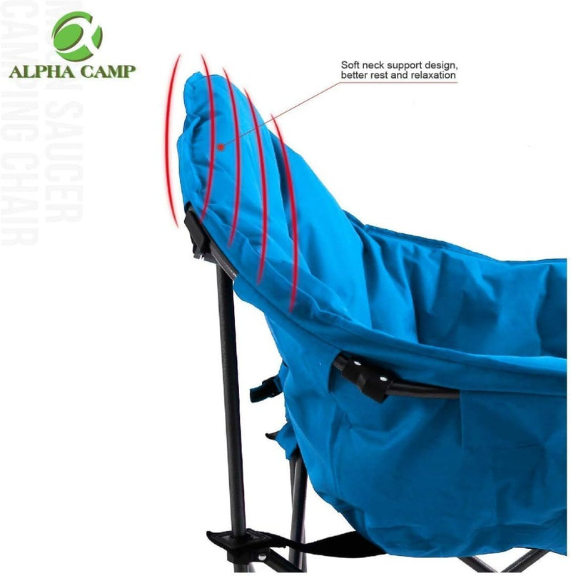 Camping Moon Chair for Adults Folding Moon Saucer Chair Blue