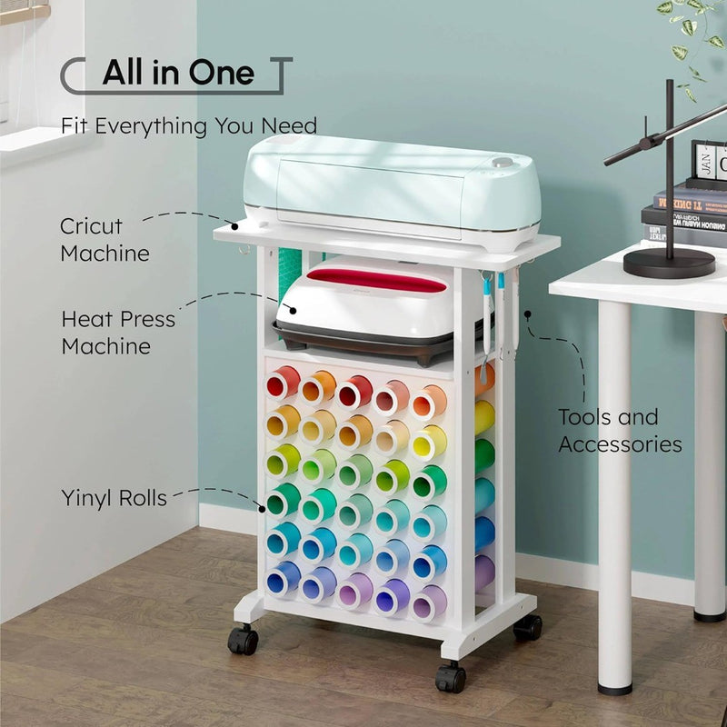 Craft Storage Trolley with 30 Vinyl Roll Holders