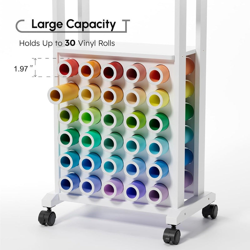 Craft Storage Trolley with 30 Vinyl Roll Holders