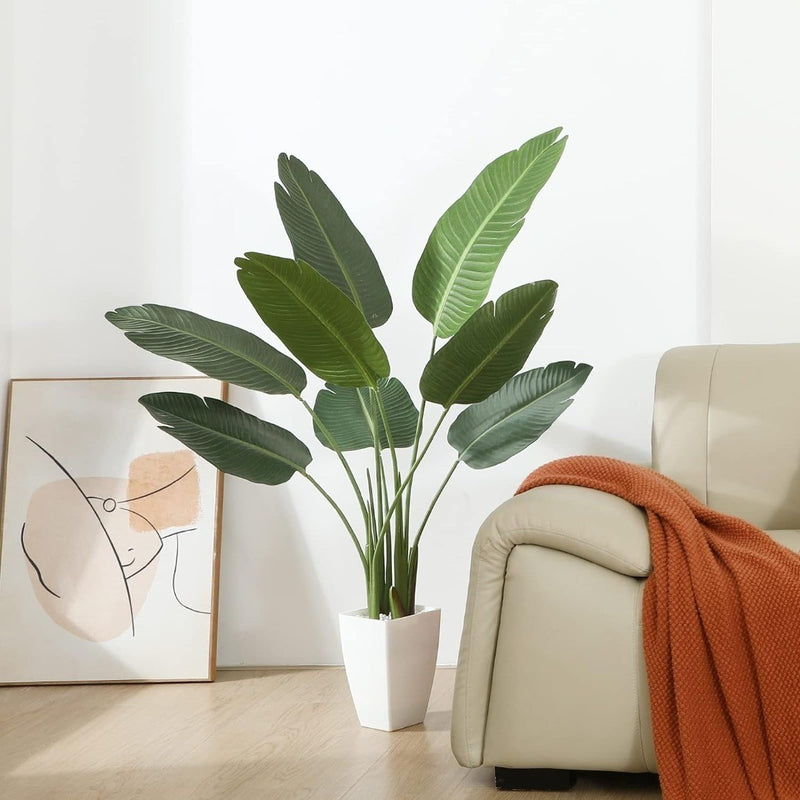 Artificial Plant Tropical Fake Plant Bird of Paradise Green 120cm