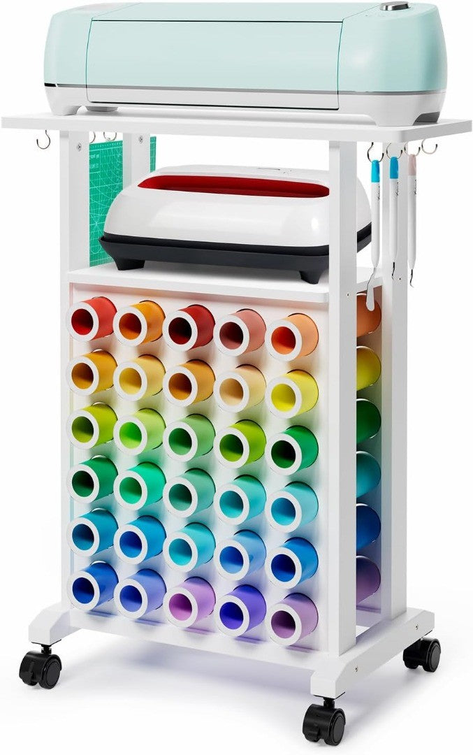 Craft Storage Trolley with 30 Vinyl Roll Holders