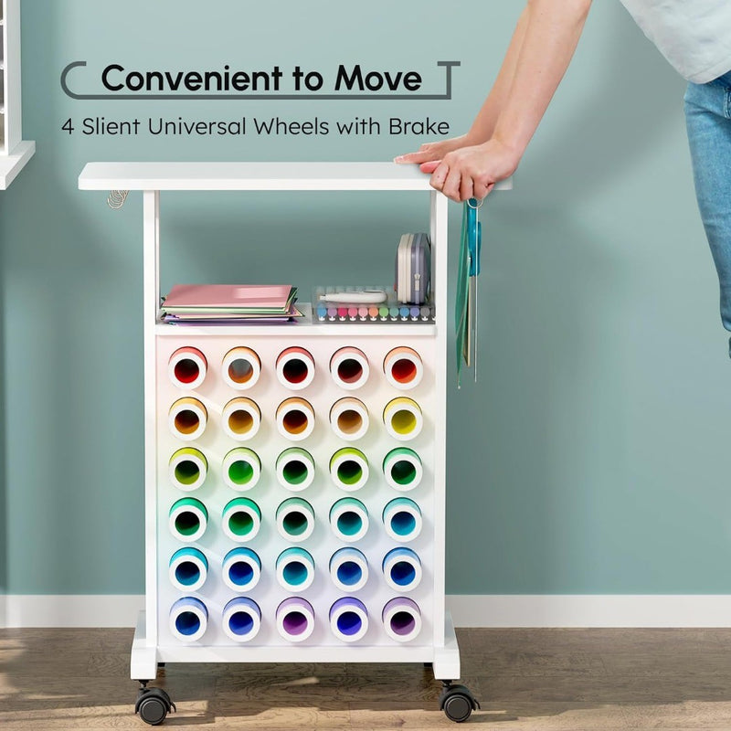 Craft Storage Trolley with 30 Vinyl Roll Holders