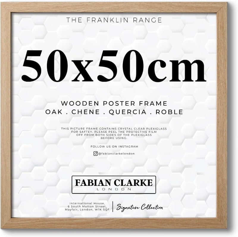 Fabian Clarke London® Square 50x50cm Modern Oak Wooden Picture Photo Frame