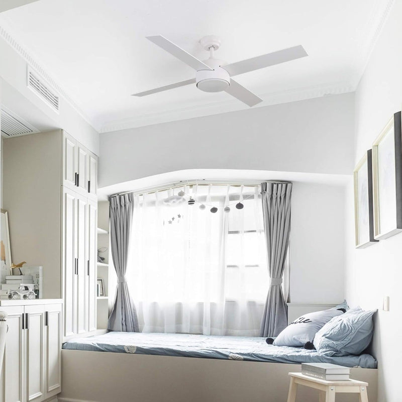 Ceiling Fan with Lamp, Ceiling Fan with Light White/Black Ceiling Fans FINXIN