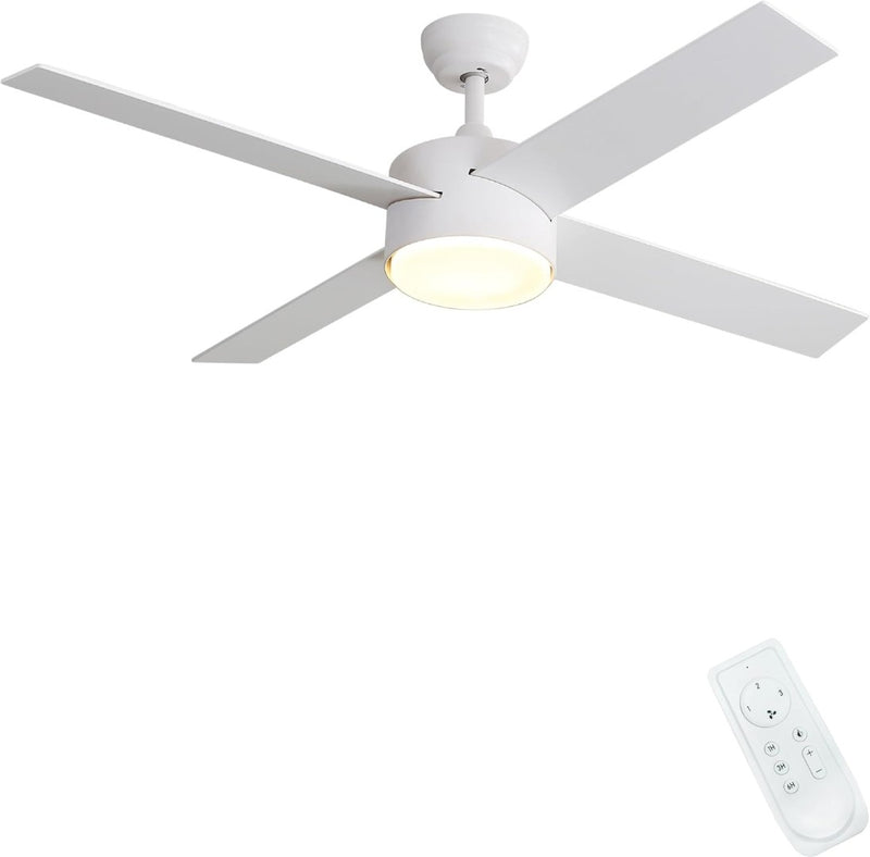 Ceiling Fan with Lamp, Ceiling Fan with Light White/Black Ceiling Fans FINXIN