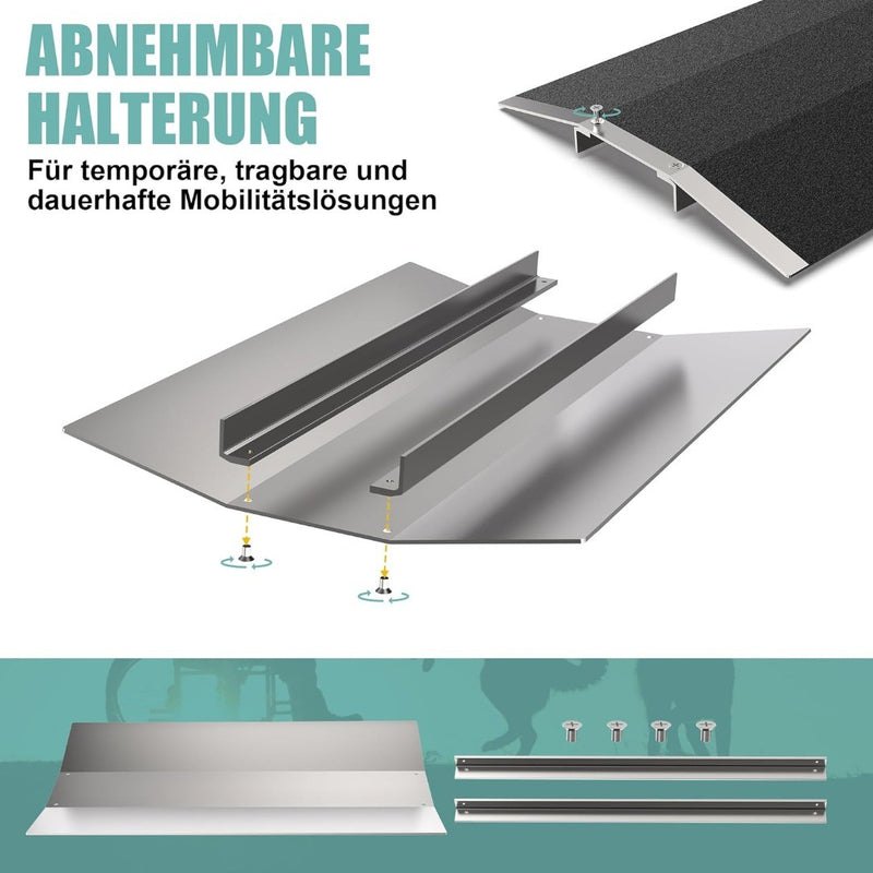 Wheelchair Ramp Threshold Ramp with Detachable Supports ILOKNZI