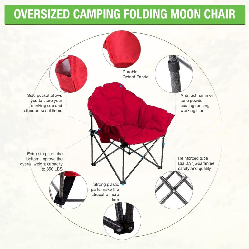 ALPHA CAMP Camping Chair XXL Folding Chair Adult