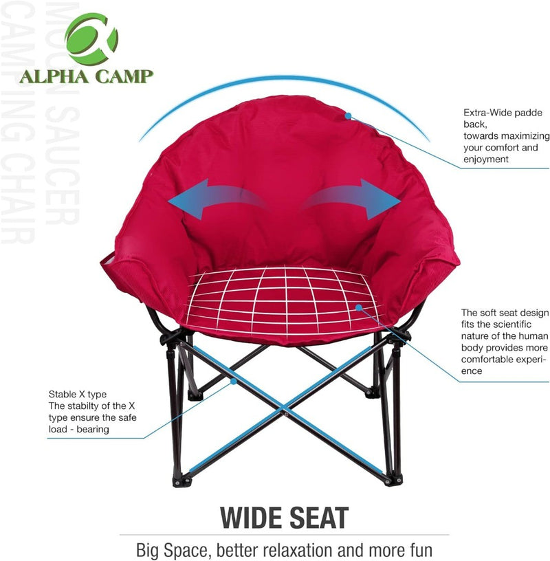 ALPHA CAMP Camping Chair XXL Folding Chair Adult