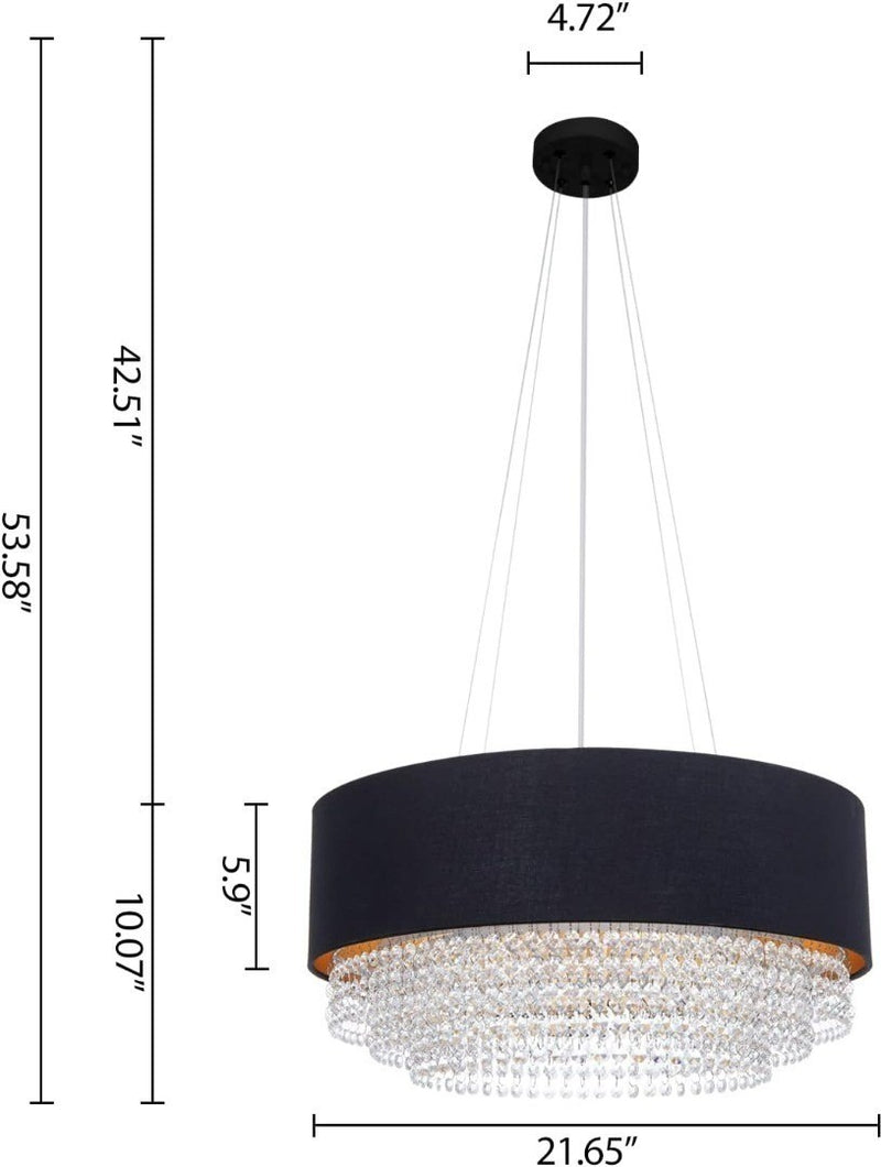 Pendant Shade 4 Light Black and Gold