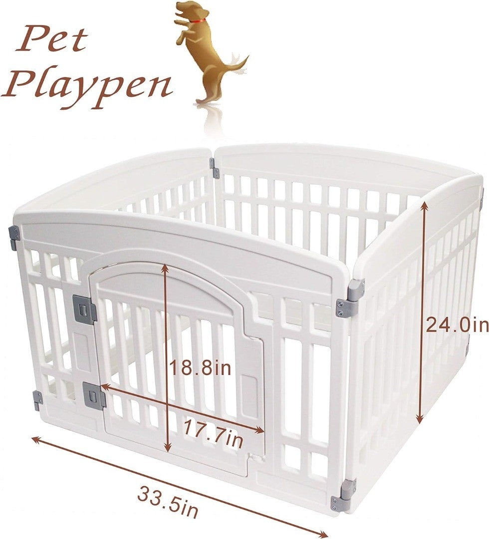 Pet Playpen Foldable Gate Heavy Plastic Puppy Dog