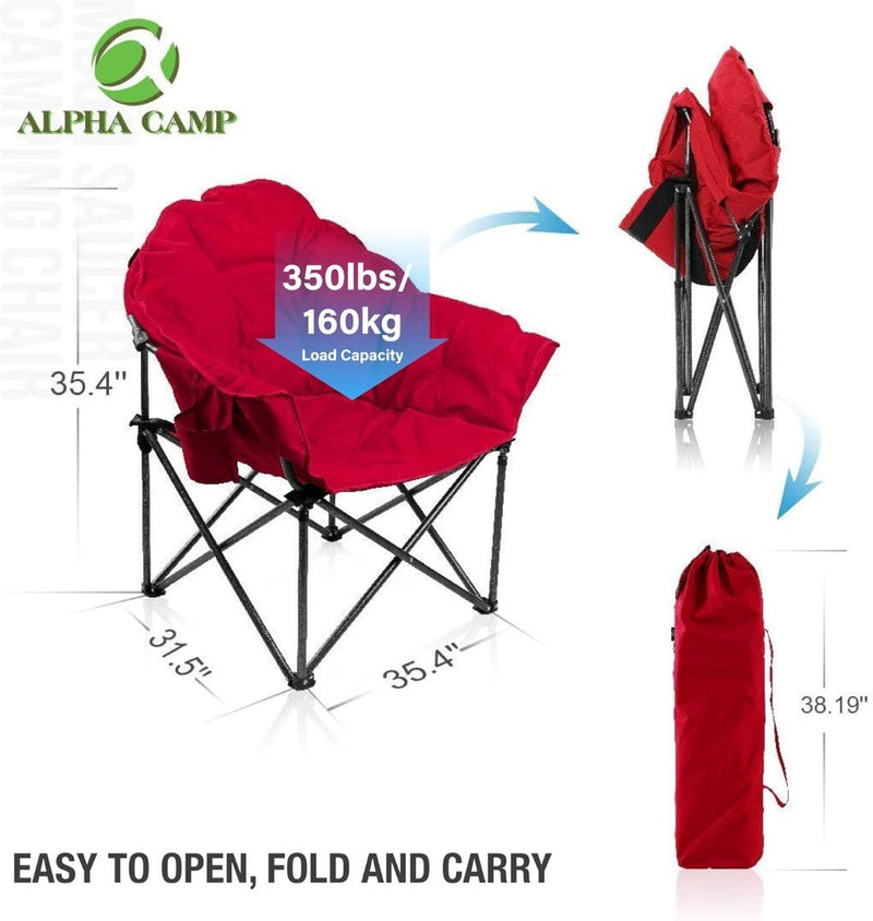 ALPHA CAMP Camping Chair XXL Folding Chair Adult