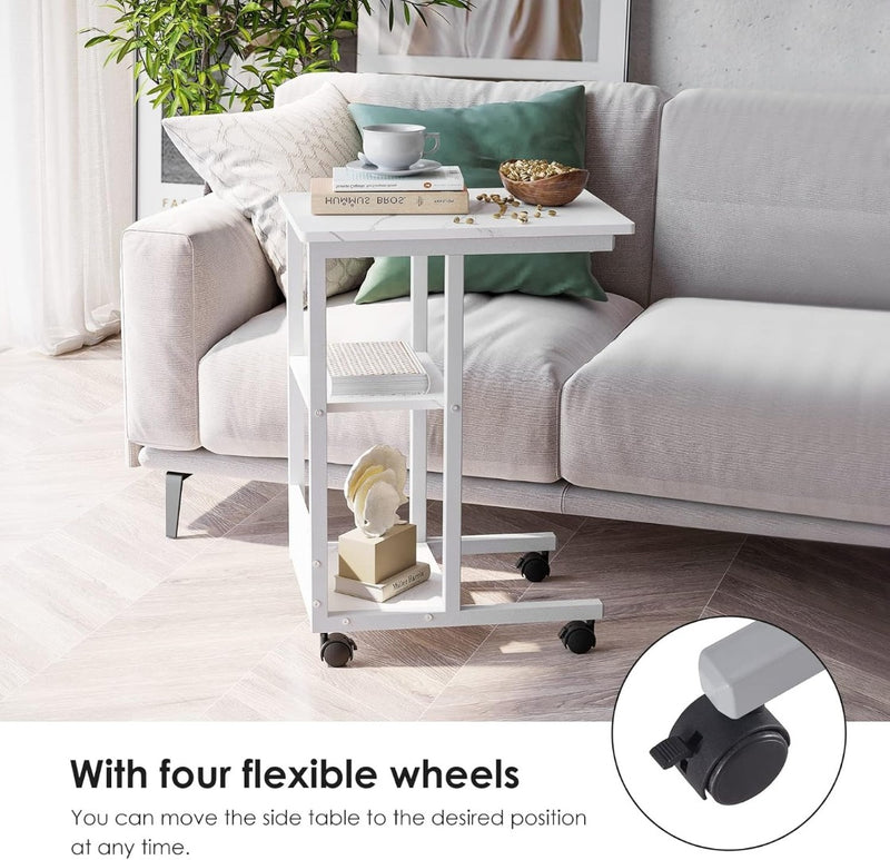 End Table with Brake Casters ‎36 x 67.5 x 50cm