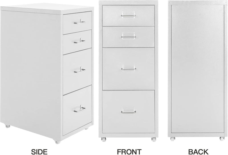 Mobile File Cabinet with 4 Drawers 41 x 28 x 68.5 cm