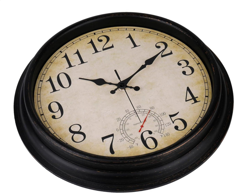 Large Wall Clock Quartz 16" Bronze