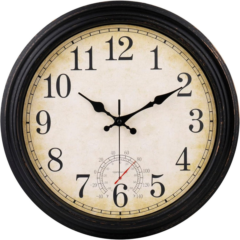 Large Wall Clock Quartz 16" Bronze