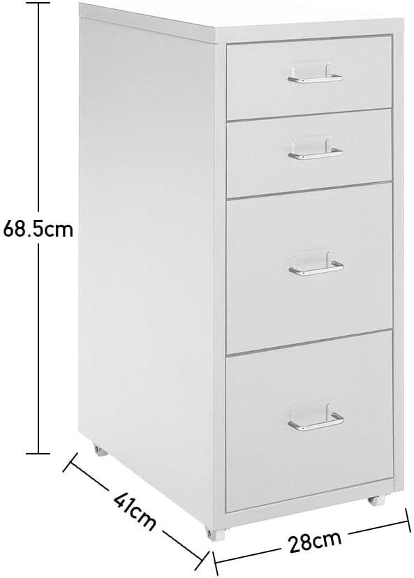 Mobile File Cabinet with 4 Drawers 41 x 28 x 68.5 cm