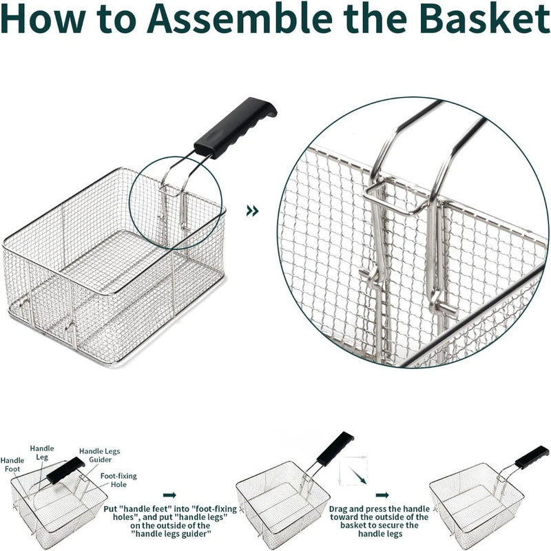 South Base Commercial Electric Deep Fryer Stainless Steel With Basket and Lid