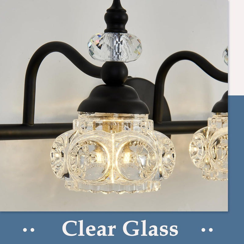 3 Light Crystal Glass Fixture 57 x 23 x 19 cm