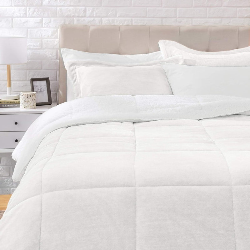 Micromink Sherpa Duvet Set Cream 264 x 229 cm