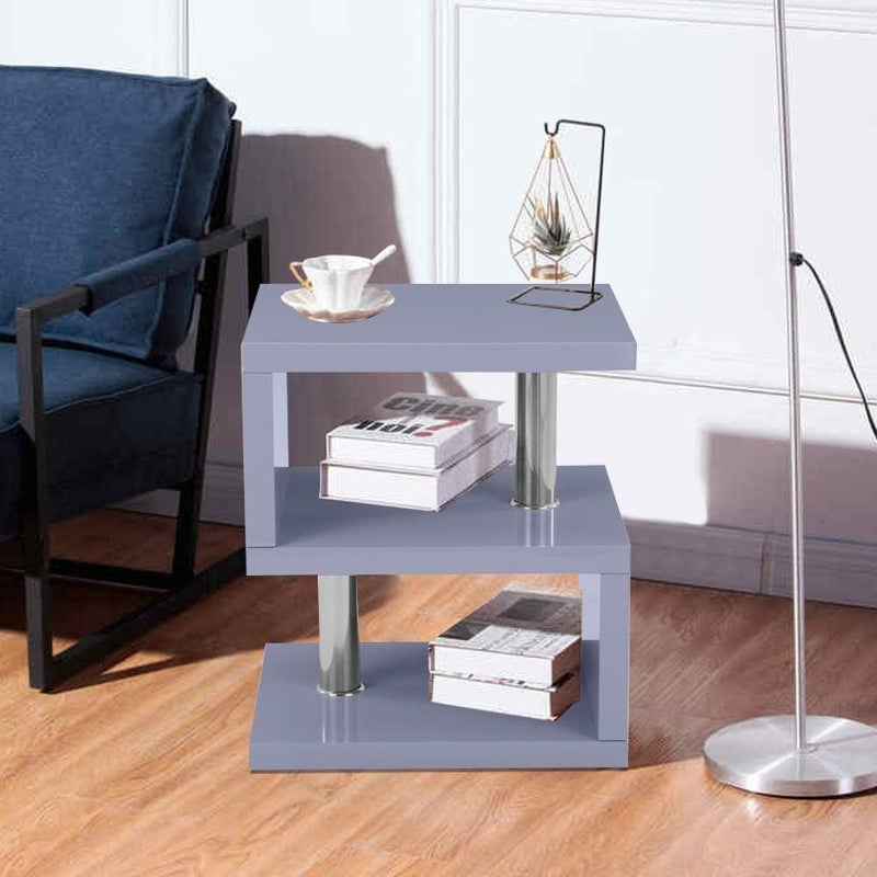 Side Table S-Shape High Gloss 52 x 44 cm