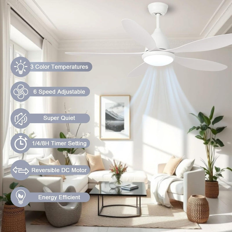 Ceiling Fan with Light, 52'' Ceiling Fans with Lights FENGYUN ELE