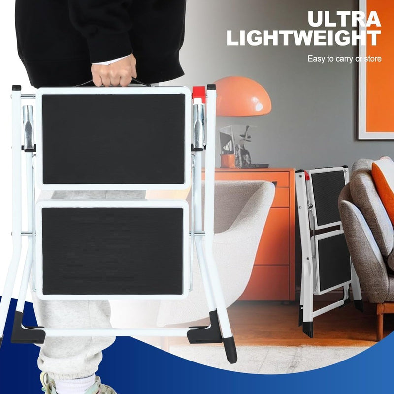 2-Step Ladder with Anti-Slip Wide Steps