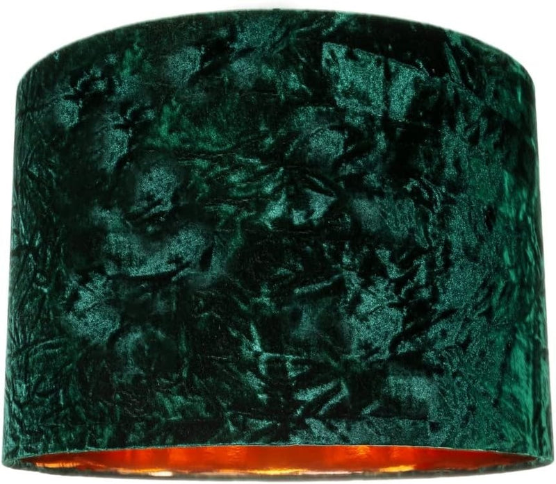 Drum Lampshade 16" Green Crushed Velvet