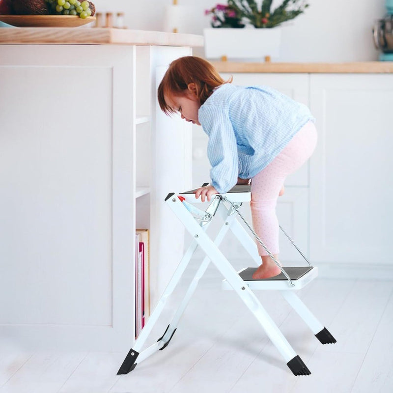 2-Step Ladder with Anti-Slip Wide Steps