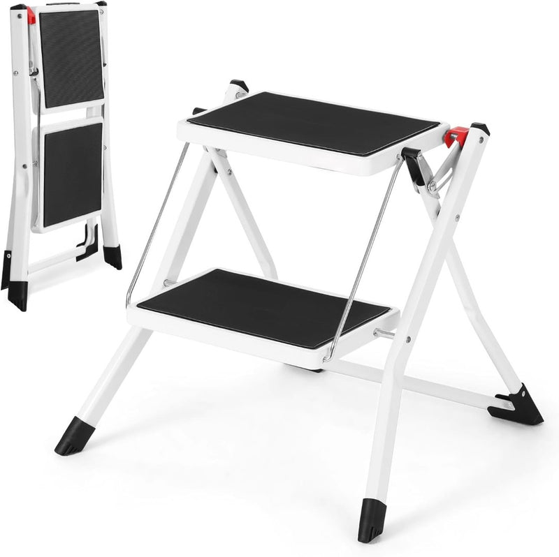 2-Step Ladder with Anti-Slip Wide Steps