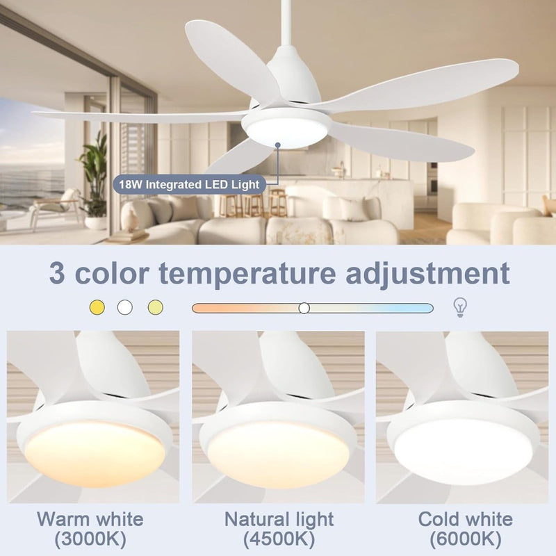 Ceiling Fan with Light, 52'' Ceiling Fans with Lights FENGYUN ELE