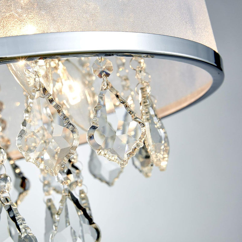 Crystal Raindrop Drum Chandelier Shade 40cm