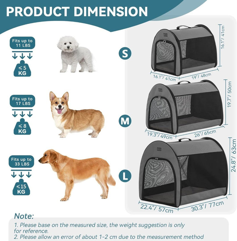 Travel Dog Crate, Grey