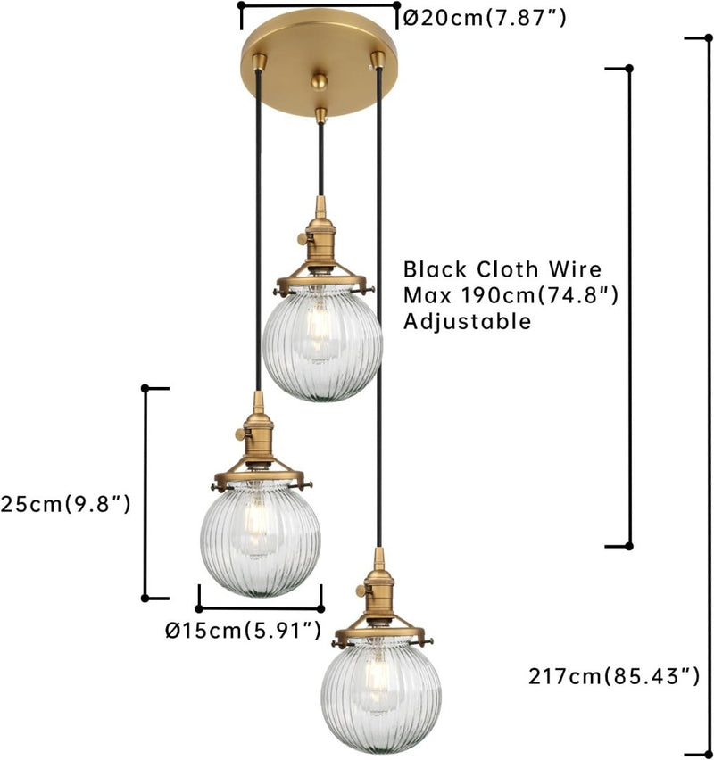 Cluster 3 Way Pendant 44.5 x 44.5 x 24 cm