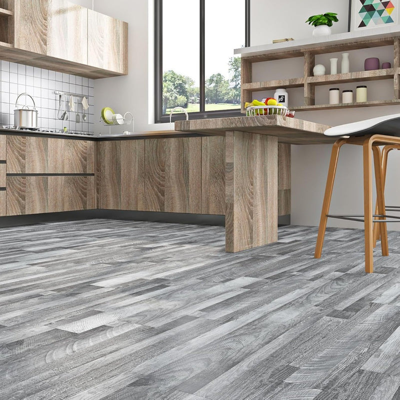 Vinyl Planks 90x15cm Grey Wood 18 Pack