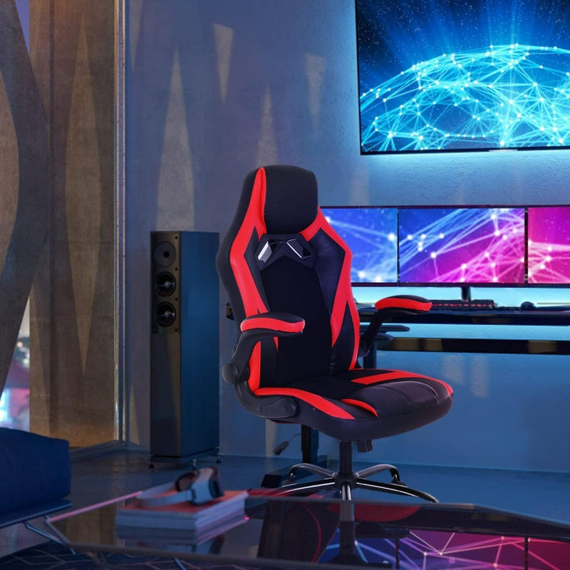 Gaming Chair Ergonomic Swivel Design Red